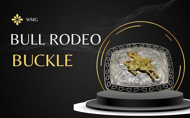 WMG Bull Rider Cowboy Rodeo Western Large Gold Tone Cowboy Riding Bull Unisex Fashion Belt Buckle - Image 4